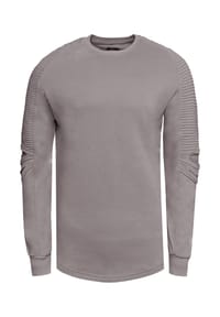 RUSTY NEAL® - Sweatshirt mit geripptem Ärmeldesign - Dunkel Grau
