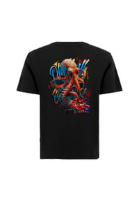 OLDSKULL - T-Shirt Wrldvibe Tentacle Spectacle Logo Graphic Grenzenlose Kreativität, fühle den World-Vibe - Black