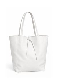 collezione alessandro® - Schultertasche EasyGo aus softem Leder, Made in Italy - weiß