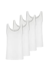 SCHIESSER - Unterhemd / Tanktop 4er Pack Cotton Essentials Feinripp - Navy