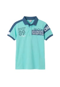 Solang - Poloshirt mit sportlichen Print-Elementen - Grün
