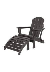 Aspero® - Gartenstuhl Adirondack mit Fußstütze - Anthrazit