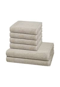 Cawö 4 X Handtuch 2 X Duschtuch im Set Pure - Pure - Kreide