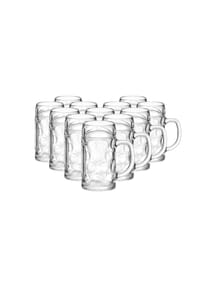 VAN WELL - Bierkrüge geeicht München 0,5 Liter 12er Set transparent - transparent