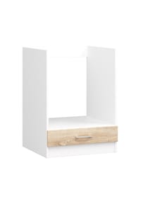 Akord - Lima Backofenschrank S60 mit 1 Tür und 1 Einlegeboden - weiß/sonoma-eiche