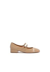 kazar - Beigefarbene Mary Jane Pumps aus Lackleder - Beige