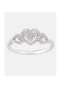 Diamant L'eternel - Cluster Ring, mit 0.25 ct Diamant, 375 Weißgold - white gold