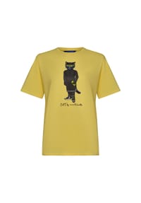 CAT by manii'ta lacitta - Gelbes übergroßes T-Shirt Sportkatze - gelb
