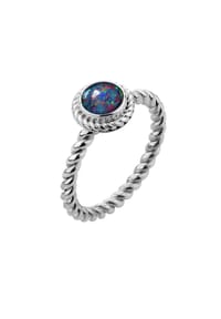 Nenalina - Ring Tripletten-Opal Geburtsstein Oktober Boho 925 Silber - Grau