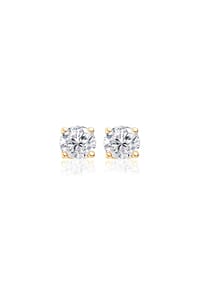 Fiocco JEWELRY - Giselle Ohrringe Zirkonia weiß Brillantschliff, 925 Sterling Silber - gelbgold