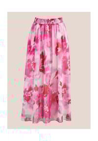 MADELEINE - Langer Rock mit Unikat-Print - pink / multicolor