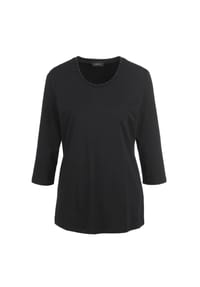 GOLDNER - Kurzgröße:  Rundhalsshirt aus Pima-Baumwolle - cremeweiß