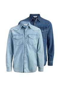 JACK & JONES - Jeanshemd 2er Pack Western - Blue denim