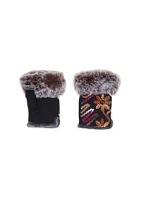 MANGUUN - Fingerlose Handschuhe Ischgl, Plüsch, für Damen - FLOWER CAMEL