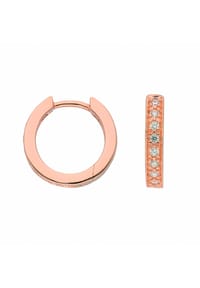 Adelia's - Damen 925 Silber Ohrringe   Creolen mit Zirkonia Ø 15,5 mm - rose