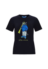 CAT by manii'ta lacitta - Blaues T-Shirt mit Skikatze - blau