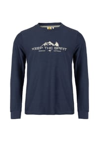 ROADSIGN® australia - Herren Langarmshirt Spirit Weave mit feiner Struktur, Longsleeve aus angenehme Baumwolle, klassischer Look für Übergang und Freizeit - navy
