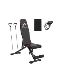 HOME FITNESS CODE - Hantelbank F-Serie Multifunktionsverstellbar Klappbar für Ganzkörpertraining Zuhause Fitness - rot