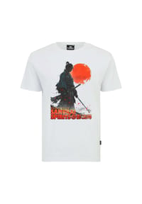 OLDSKULL - T-Shirt Asian Ghost Warrior Graphic Traditionelles fernöstliches Motiv - White