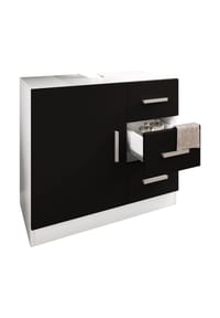 VCM. - Holz Waschbeckenunterschrank | Badschrank | Maße: H. 56 x B. 63 x T. 30 cm | 1 Drehtür | 3 Schubladen | modernes Badezimmermöbel – Zalo XL - Weiß
