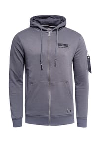 RUSTY NEAL® - Sweatjacke mit stylischer Ärmeltasche - Anthrazit