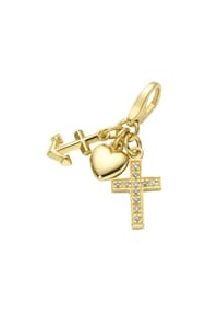 GIORGIO MARTELLO MILANO - Charm Glaube Liebe Hoffnung, vergoldet, Silber 925 - Gold