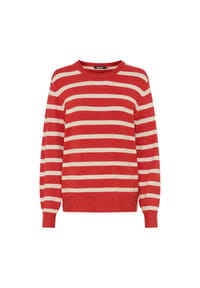 olsen - Pullover mit Streifenmuster - Moss Green Melange