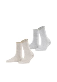 ESPRIT - Kurzsocken, 2er-Pack, Rollbündchen, für Damen - BEIGE/GRAU
