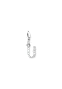 Thomas Sabo - Thomas Sabo Charm-Anhänger Buchstabe U mit weißen Steinen Silber 925 Sterlingsilber - silber, weiß