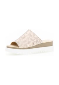 Gabor® - Leder/Textil Pantoletten - Gold/Beige