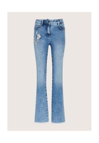 MADELEINE - Kurzgröße: Bootcutjeans mit floraler Stickerei - bleached