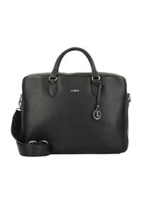 L.CREDI ELLA - Businesstasche, Kunstleder, Emblem, Anhänger, Laptopfach, für Damen - SCHWARZ