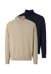 redmond - Rollkragenshirt 2er Pack Basic - Beige