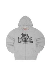 LONSDALE™ - Herren Kapuzensweatjacke mit Reißverschluss schmale Passform KRAFTY - Anthracite/Black