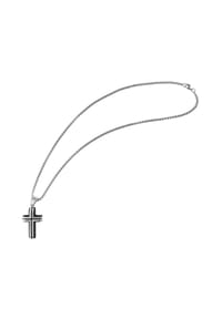 Adelia's - Herren Edelstahl Halskette mit Anhänger Kreuz 50 cm silberfarben - silber