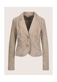 MADELEINE - Kurzblazer aus Ziegenvelours-Leder - berber