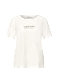 Street One - T-Shirt, Seitenschlitze, für Damen - 30108 OFF WHITE