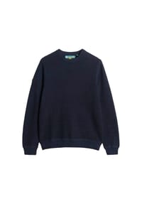 Superdry. - Herren Strickpullover - Cotton Texture Jumper, Pullover, Rundhals, einfarbig - Dunkelblau