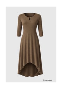 CAROLIN RICK - Jerseykleid Viskose wadenlang - Cognac