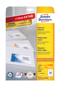 AVERY® Zweckform - Universal-Etiketten 3490, A4, 720 Stück - 