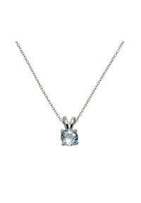 zeeme GEMSTONES - Halskette 925/- Sterling Silber 1 Blautopas beh. - weiß