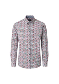 CASAMODA - Herren Freizeithemd langarm Print Comfort Fit - Blau