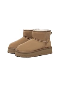 EVERAU® - Damen Leder Plateau Kurzstiefel - Dusky - BLACK