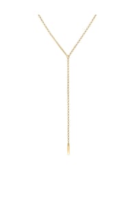 elli. - Halskette Erbskette Y-Kette Geo Design Rechteck 925 Silber - Gold