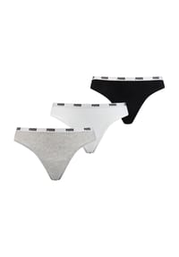 PUMA® - Basic Strings, 3er-Pack, Logo-Bund, für Damen - 015 WHITE/GREY
