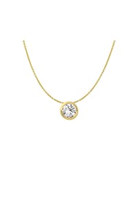 MONCARA - Damen Anhänger mit Kette, 585er Gold, 1 Diamant ca. 1,00 Karat - Weißgold