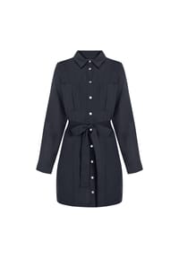 freshlions - Hemdkleid Belinda mit praktischem Bindeband - marine