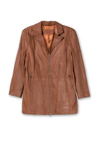 sheego - Lederjacke - cognac