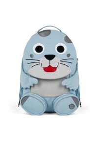 Affenzahn - GROSSER FREUND Kinderrucksack "Robbe", Ziehzunge, Namensschild - BLAU