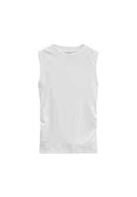 Marc O'Polo - Damen Tank-Top - Taillen-Raffung, Rippjersey, Slim Fit, Baumwoll-Stretch - Weiß